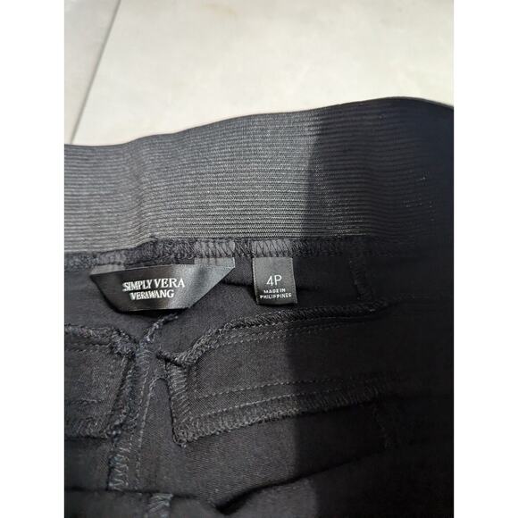 Simply Vera Vera Wang Womens Black Pull On Capri Pants 4P casual comfort stretch - Picture 2 of 3
